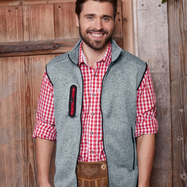 Herren Strickfleece Weste mit Stehkragen Miniaturansicht